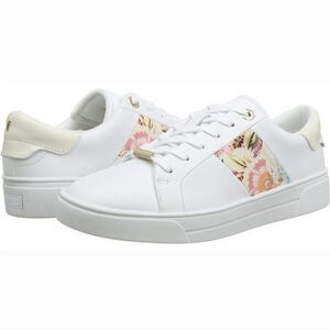 Ted Baker Hudep Leather Sneakers with Floral Panel Size 7.5